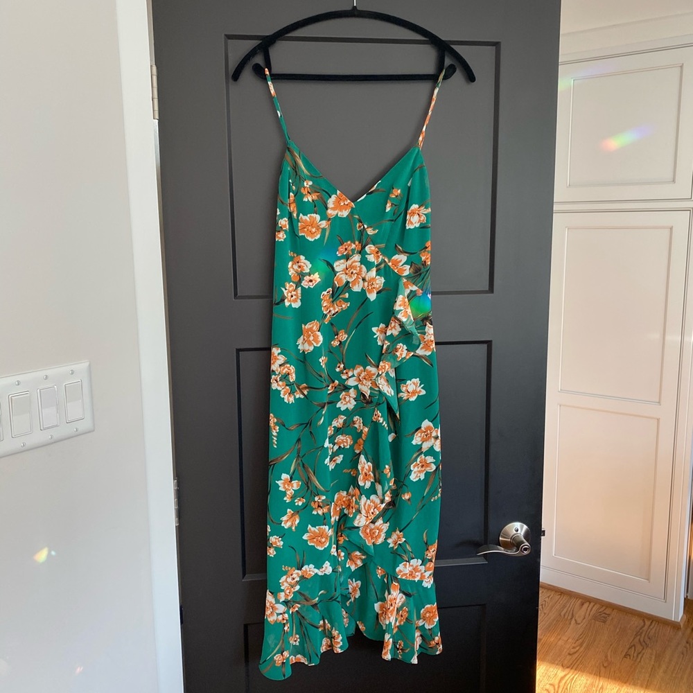 Bardot Green Floral Midi Dress